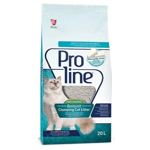 Proline Marsilya Sabun Kokulu Topaklanan Bentonit Kedi Kumu 20 Lt - Image 1