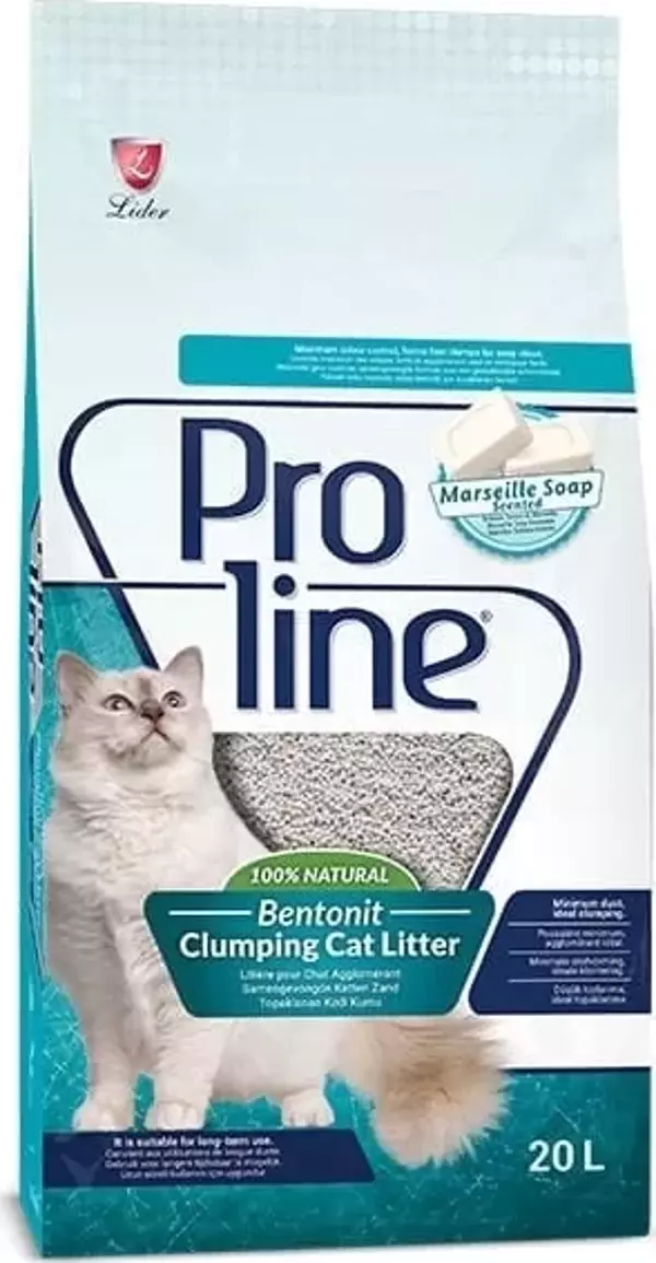 Proline Marsilya Sabun Kokulu Topaklanan Bentonit Kedi Kumu 20 Lt - Image 1