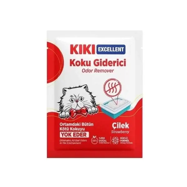 Kiki Excellent Çilek Kokulu Kedi Kumu Koku Giderici 25 Gr - Image 1