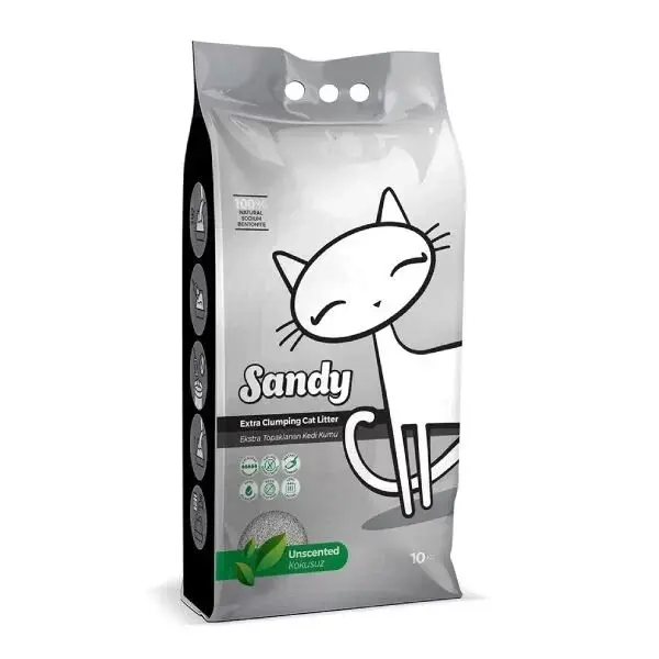 Sandy Parfümsüz Ekstra Topaklanan Sodyum Bentonit Kedi Kumu 10 Kg - Image 1