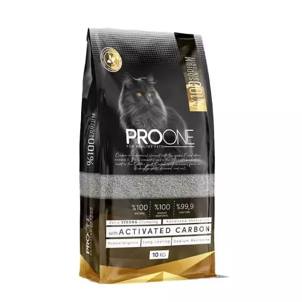 Pro One Hypoallergenic Aktif Karbonlu İnce Taneli Sodyum Bentonit Kedi Kumu 10 Kg - Image 1