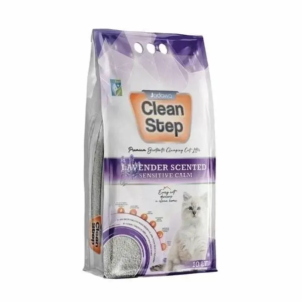 Clean Step  Aktif Karbonlu Lavanta Kokulu İnce Taneli Topaklanan Bentonit Kedi Kumu 10 Lt - Image 1