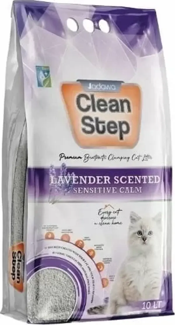 Clean Step  Aktif Karbonlu Lavanta Kokulu İnce Taneli Topaklanan Bentonit Kedi Kumu 10 Lt - Image 1