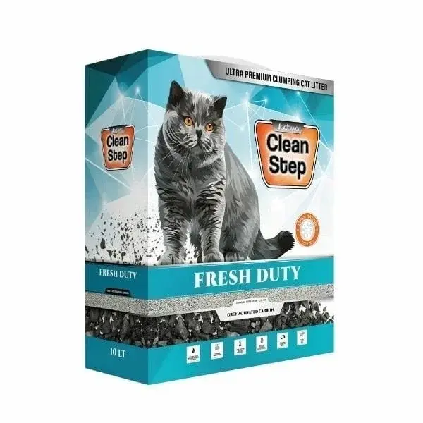 Clean Step Fresh Duty Aktif Karbonlu Bahar Kokulu İnce Taneli Topaklanan Bentonit Kedi Kumu 10 Lt - Image 1