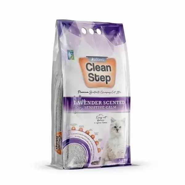 Clean Step  Aktif Karbonlu Lavanta Kokulu İnce Taneli Topaklanan Bentonit Kedi Kumu 5 Lt - Image 1