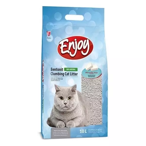 Enjoy Topaklanan Marsilya Sabun Kokulu Bentonit Doğal Kedi Kumu 10 Lt - Image 1