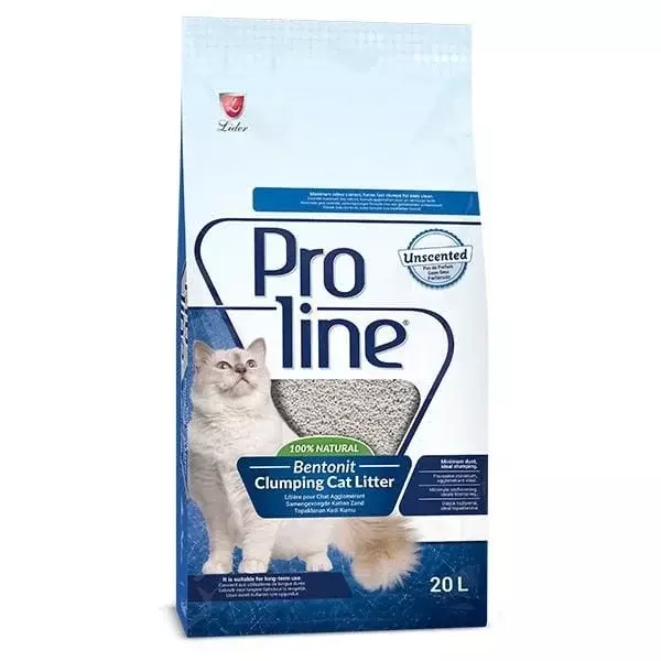 Proline Kokusuz İnce Taneli Topaklanan Bentonit Kedi Kumu 20 Lt - Image 1