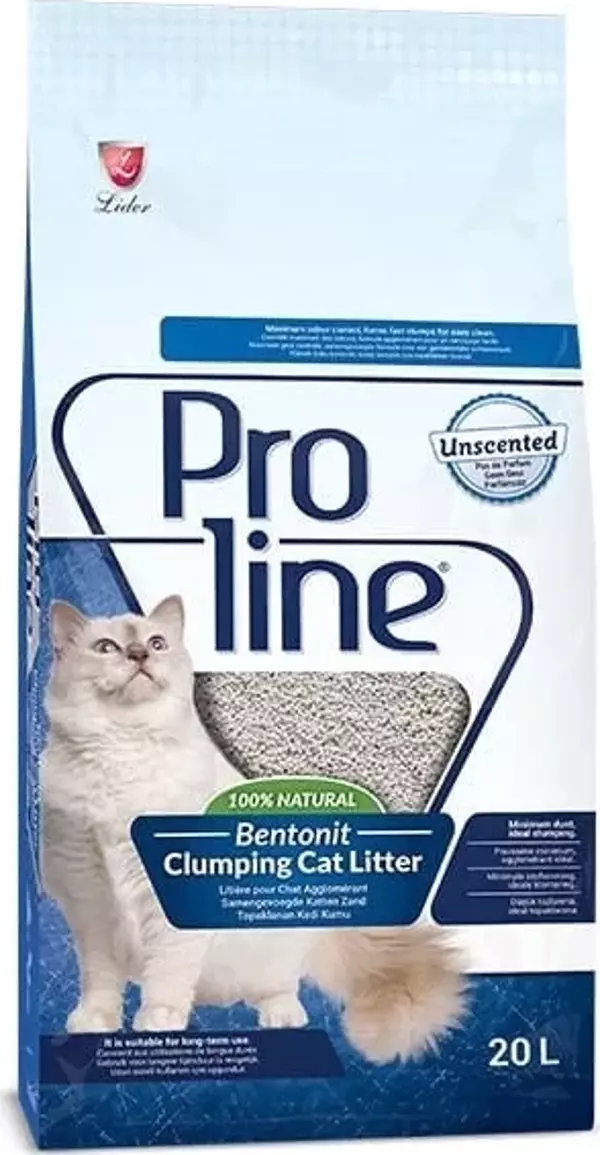 Proline Kokusuz İnce Taneli Topaklanan Bentonit Kedi Kumu 20 Lt - Image 1