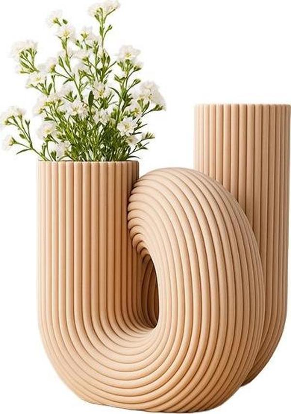 Modern Dalgalı Form Dekoratif Vazo - Image 1