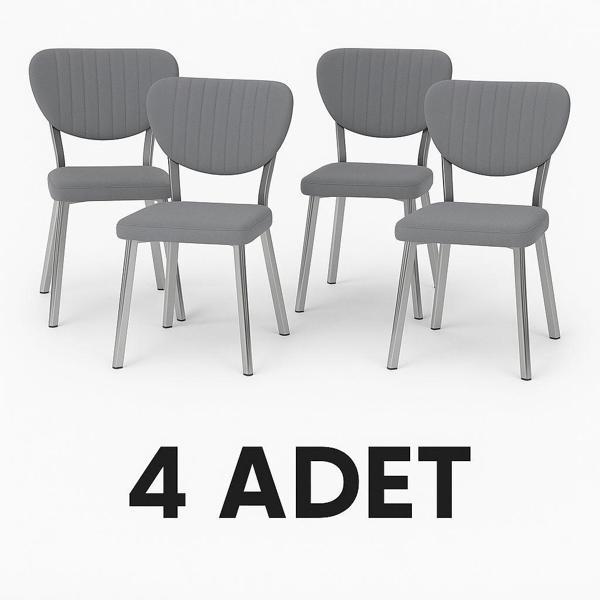 Yafes Masa Sandalye 4'lü Elma Sandalye Mutfak Sandalye - Image 1