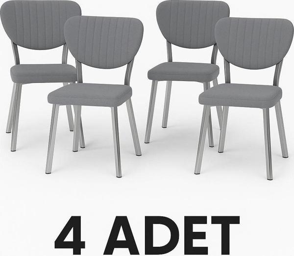 Yafes Masa Sandalye 4'lü Elma Sandalye Mutfak Sandalye - Image 1