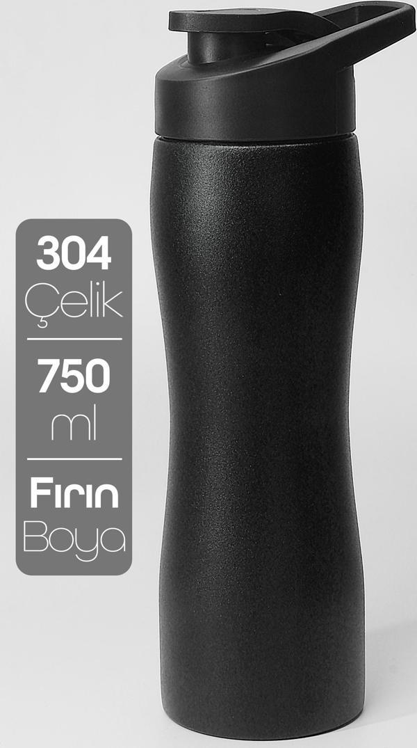 Komple Paslanmaz Çelik Matara Geniş Ağız Mat Renk Spor Matarası Suluğu 304 Çelik Suluk Siyah 1153 - Image 1