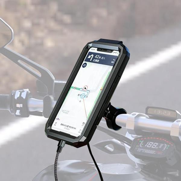 KNMASTER TT-900WU TİTREŞİM ENGELLEYİCİ USBLİ TÜM MOTOSİKLETLERE UYGUN TELEFON TUTUCU - Image 1