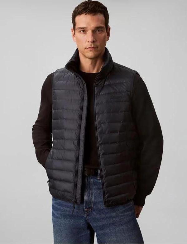 Calvin Klein Kolsuz Hafif Naylon Şişme Erkek Yelek LV04LC509G-CEF - Image 1