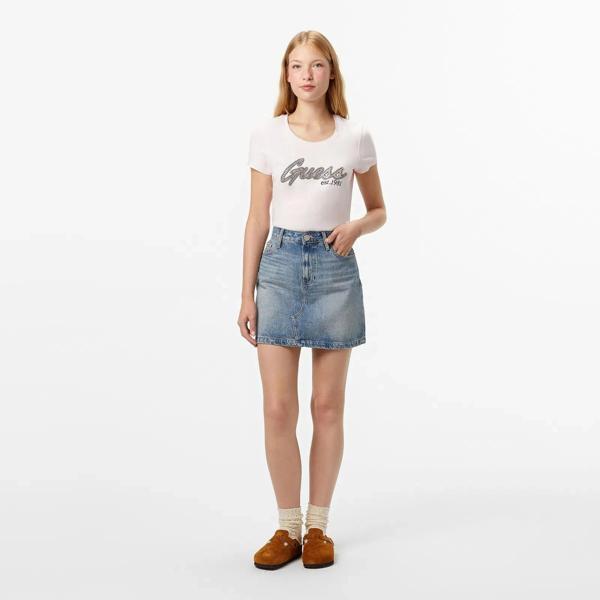 Guess Hot Kadın Pembe Slim Fit T-Shirt W5YI16J1314-A60W - Image 1