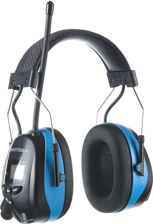 PROTEAR Bluetooth AM FM Radyo Kulaklıklar, 25dB Kulak Koruma - Açık Mavi - Image 1