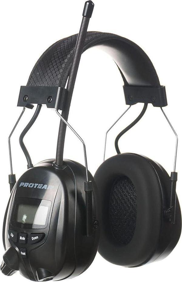 PROTEAR Bluetooth AM FM Radyo Kulaklıklar, 25dB Kulak Koruma - Siyah - Image 1