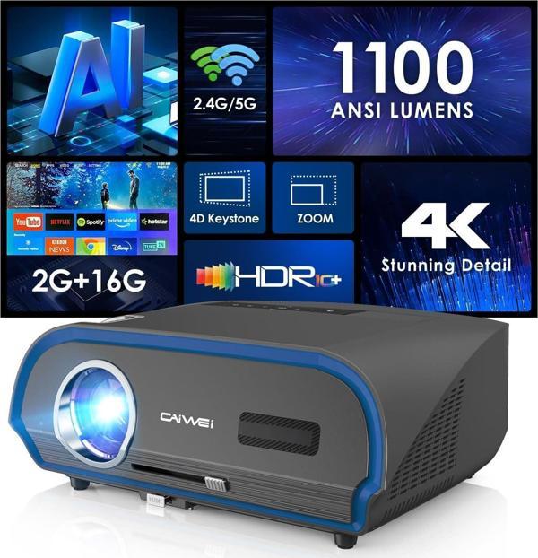 Pxodyda 4K Yüksek Parlaklıkta Dış Mekan Projektörü - Wifi-Bluetooth - Image 1