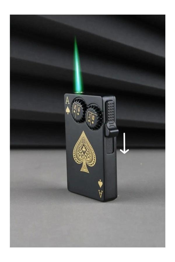Metal Poker Iskambil Kartları Temalı Jet Çakmak - Image 1