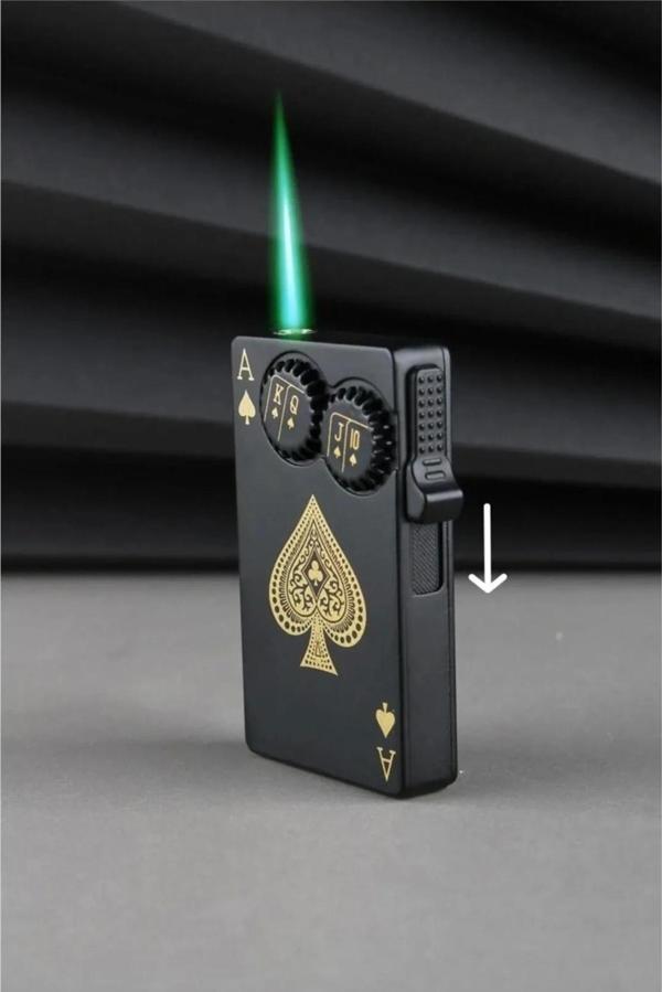 Metal Poker Iskambil Kartları Temalı Jet Çakmak - Image 1