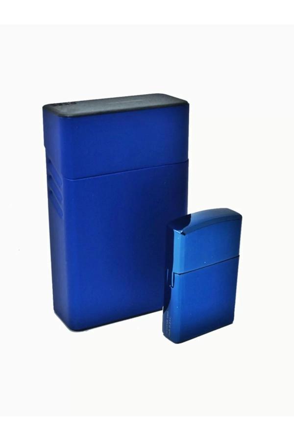 Metal Slim Kısa Sigara Kutusu Zippo Modeli Çakmak Set - Image 1