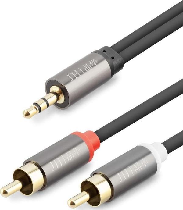 3.5 Mm To 2Rca Kablo 2Lıne Gold 1.5M Siyah HDX1067 - Image 1
