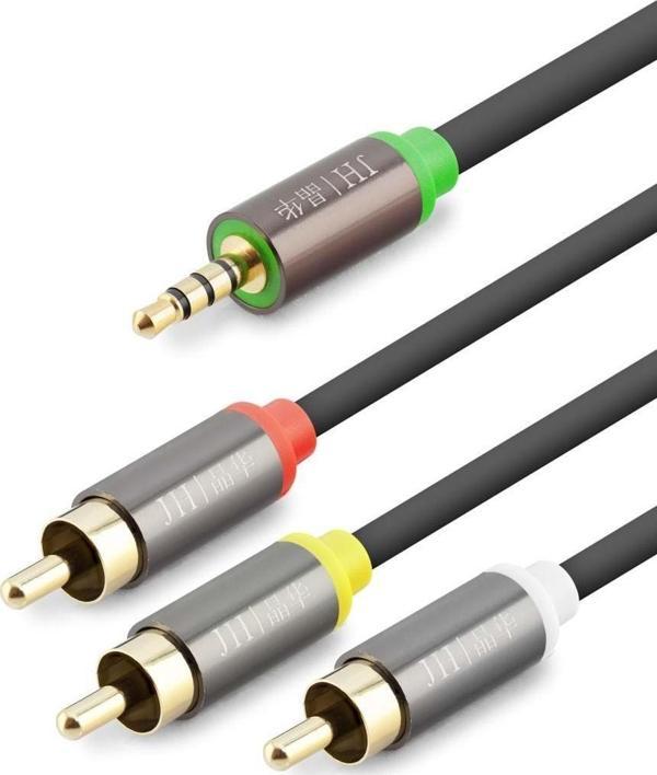 3.5 Mm To 3Rca Kablo 2Lıne Gold 1.5M Siyah HDX1064 - Image 1