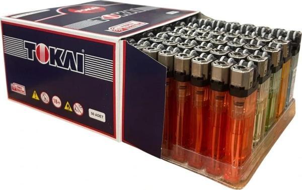 Tokaı Karışık Renkli Taşlı Çakmak 50 Adet - Image 1