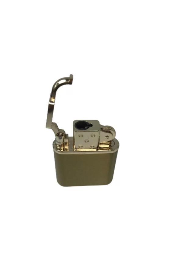 Ibikli Gazlı Metal Turbo Çakmak Gold - Image 1