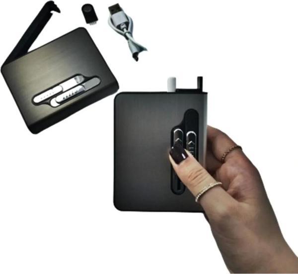 Usb Şarjlı Kısa Sigara Çıkaran Çakmaklı Tabaka - Image 1