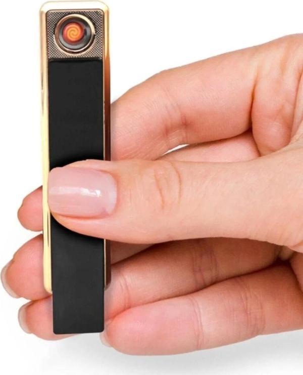 Kişiye Özel Isimli Siyah Şarjlı Usb'li Dokunmatik Siyah Elektronik Çakmak - Image 1