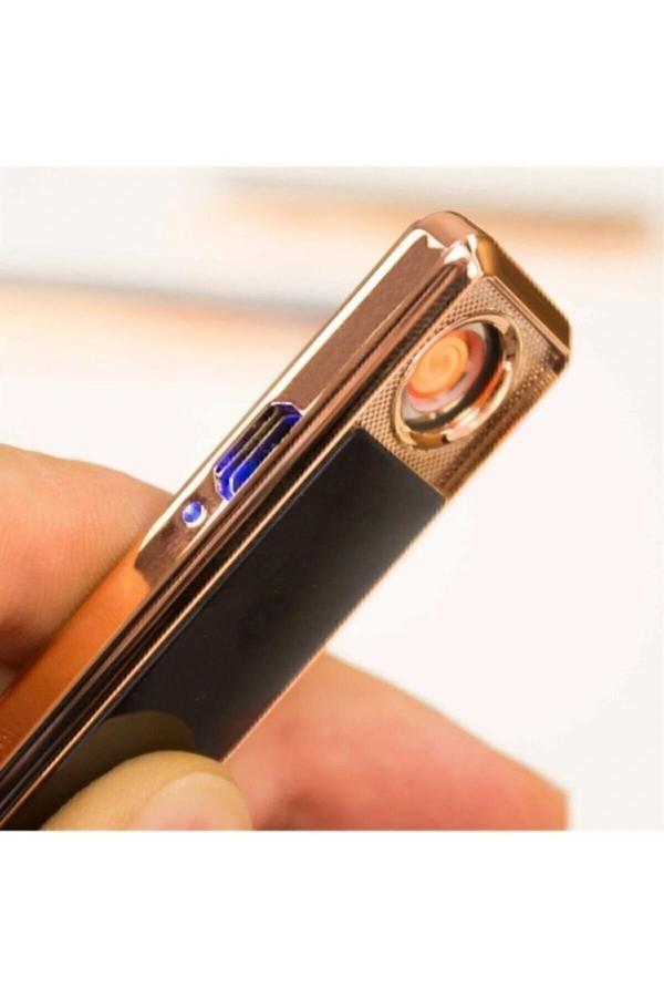 Kişiye Özel SİYAH ALEVSİZ ŞARJLI USB KIZAKLI ÇAKMAK - Image 1