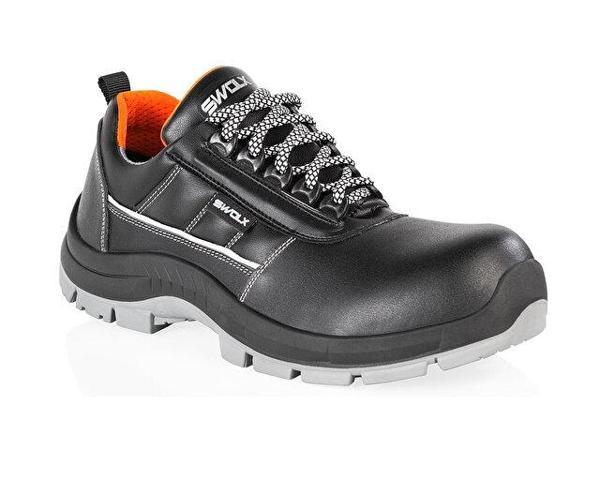 Swolx Kevlar Ara Taban %100 Cilt Deri Unisex İş Güvenliği Ayakkabısı CLAS-X50-S2 Siyah - Image 1