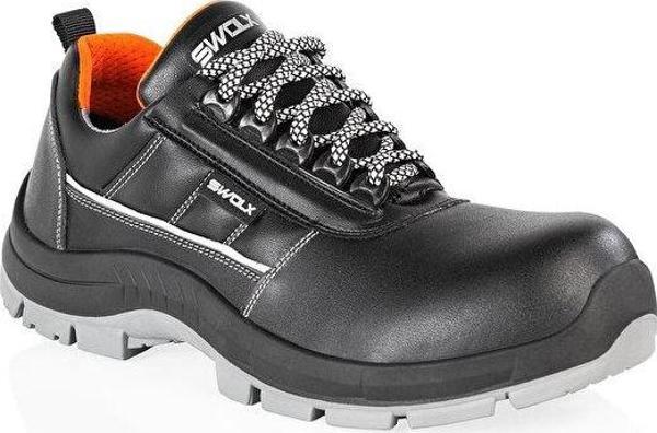 Swolx Kevlar Ara Taban %100 Cilt Deri Unisex İş Güvenliği Ayakkabısı CLAS-X50-S2 Siyah - Image 1
