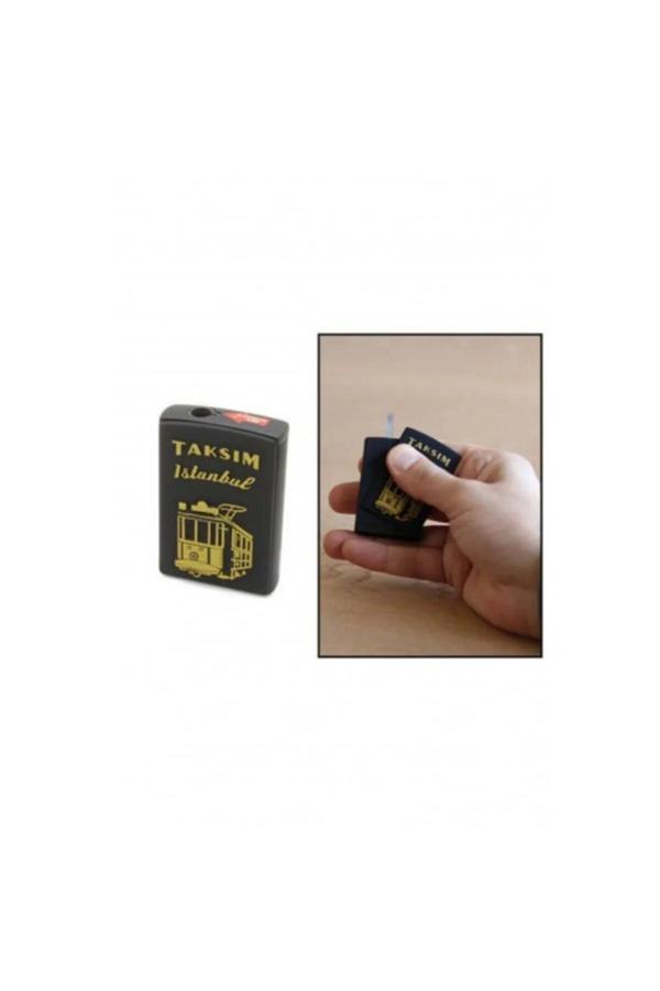 Kişiye Özel TAKSİM TEMALI YANDAN MEKANİZMALI MAT SİYAH RENK MANYOTORLU METAL ÇAKMAK - Image 1