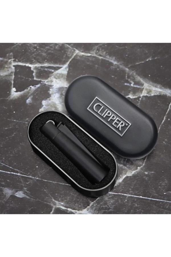 Kutulu Metal Clipper Matt Black Siyah Çakmak - Image 1