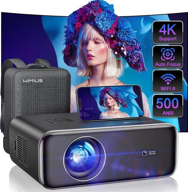 WiMiUS P62 1080P Dış Mekan Film Projektörü - WiFi 6 Bluetooth 5.2 - 4K - Image 1