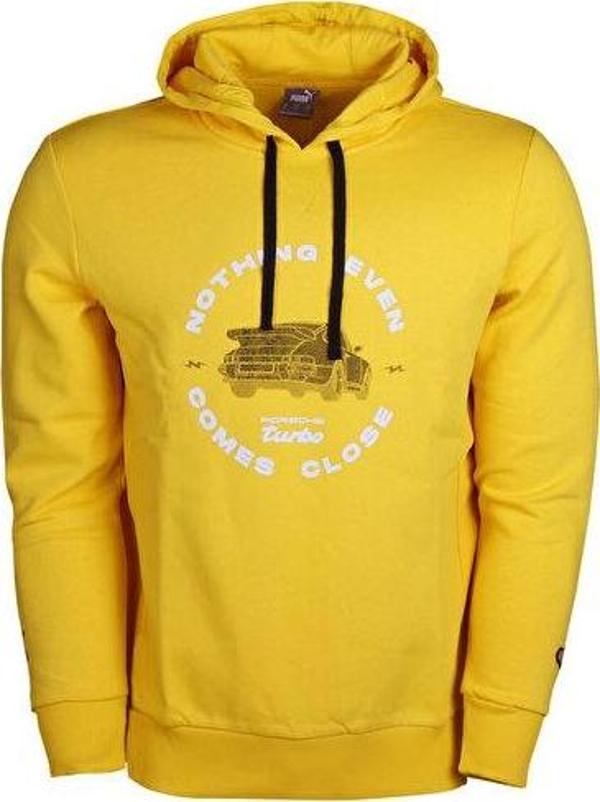 Puma Pl Graphic Hoodie Erkek Günlük Sweatshirts 53823406 Sarı - Image 1