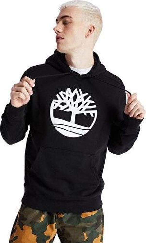 Timberland Core Tree Logo Pull Over Hoodie Erkek Günlük Sweatshirts TB0A2BJHN921 Siyah - Image 1