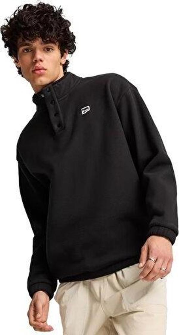 Puma Downtown Polarfleece Crew Erkek Günlük Sweatshirts 62675301 Siyah - Image 1