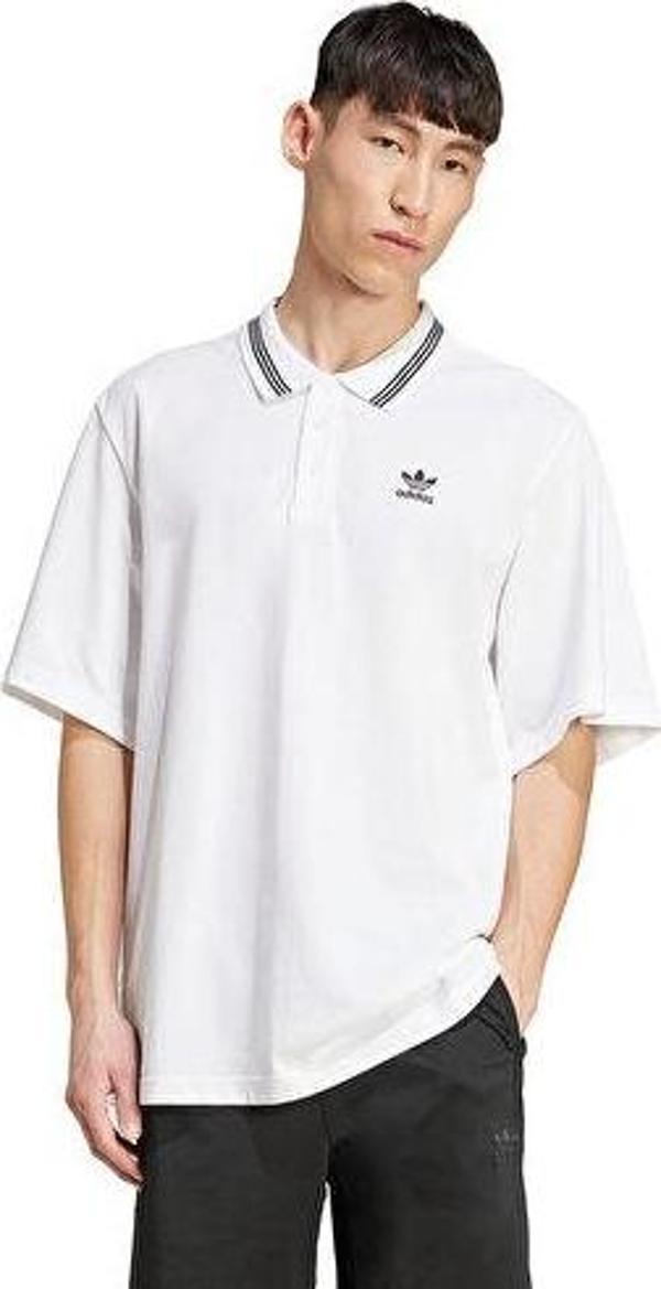 adidas Loose Polo Erkek Günlük Tişört JW5898 Beyaz - Image 1