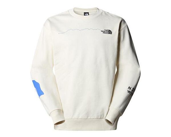 The North Face U Nse Graphic Crew Erkek Günlük Sweatshirt NF0A87F4QLI1 Krem - Image 1