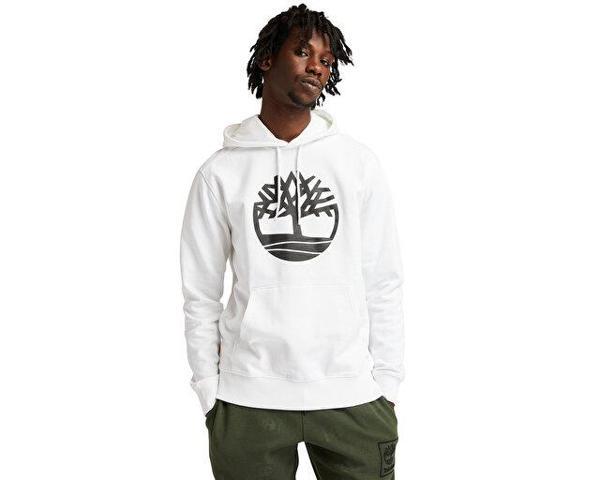 Timberland Core Tree Logo Pull Over Hoodie Erkek Günlük Sweatshirts TB0A2BJHP541 Beyaz - Image 1