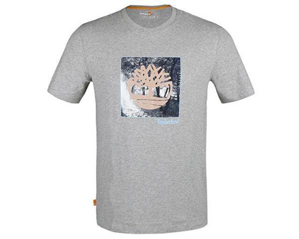 Timberland Ss Fabric Graphic Tee Erkek Günlük Tişört TB0A26T30521 Gri - Image 1
