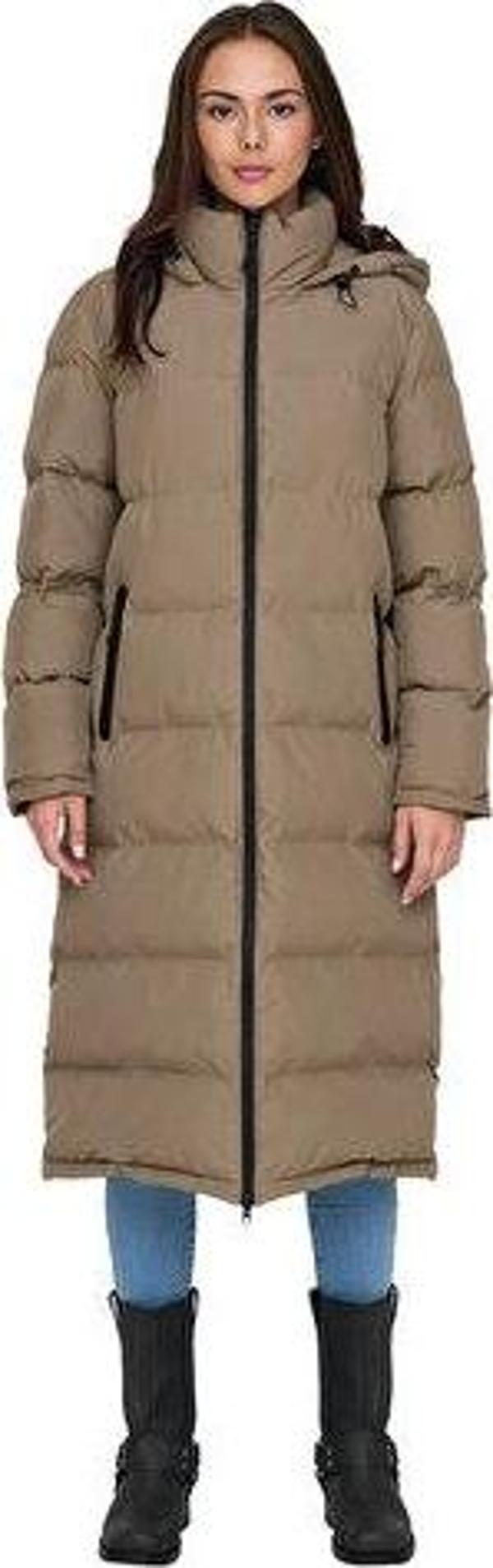 Only Onlpaula Premium Puffer Kadın Günlük Mont 15326655-WALNUT Krem - Image 1