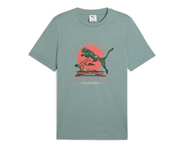 Puma Graphics Puma Bonsai Tee Erkek Günlük Tişört 62963430 mavi - Image 1