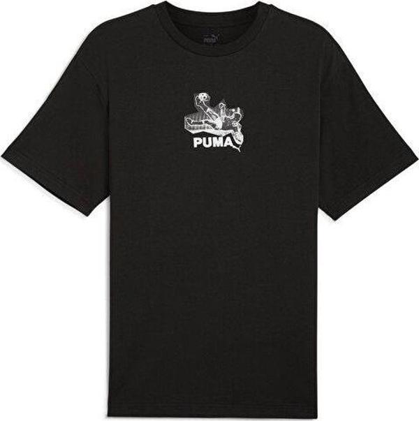 Puma Graphics Bicycle Kick Tee Erkek Günlük Tişört 62800501 Siyah - Image 1