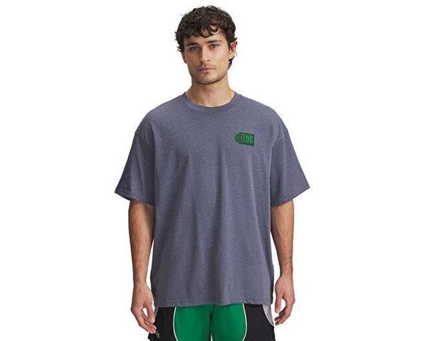 Under Armour Ua M Hwt Hoops Courtside Ss Erkek Günlük Tişört 1390191-044 Gri - Image 1
