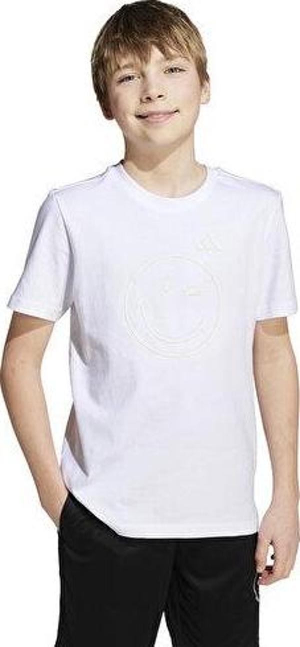adidas J Smı Tee Çocuk Günlük Tişört JN2159 Beyaz - Image 1