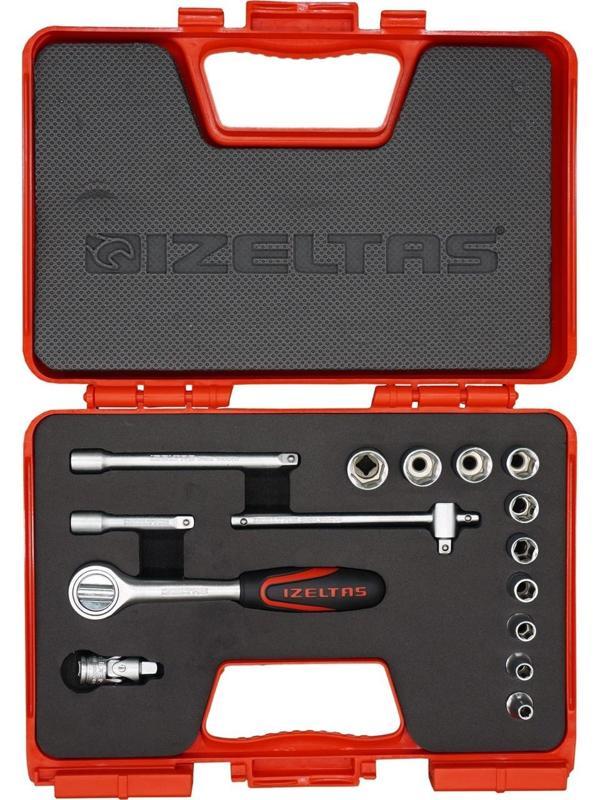 İzeltaş 1/4" Altı Köşe Karbüratör Lokma Anahtar Takımı 15 Parça 1107006015 - Image 1